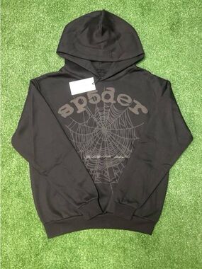 Sp5der Black Pullover with black Logo Patch